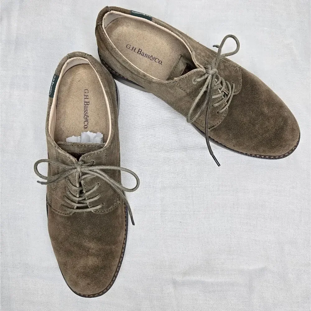 G.H. Bass & Co. Men's Tan Suede Dress Shoes Size 10.5 M